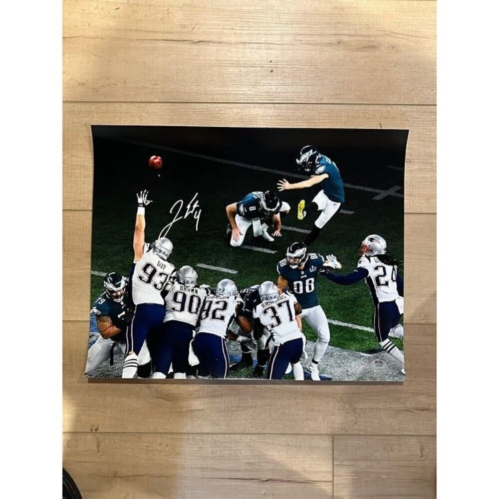 Jake Elliott signed autographed Philadelphia Eagles SBLII 16x10 Photo PSA